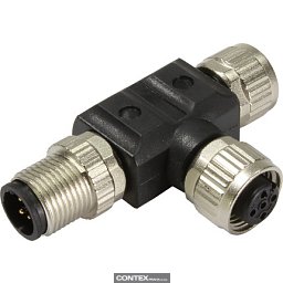 Obrázek pro produktT-Coupler M12 a-coded 1xmale, 2xfemale