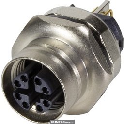 Obrázek pro produktM12 Cat6A receptacle angl. female front